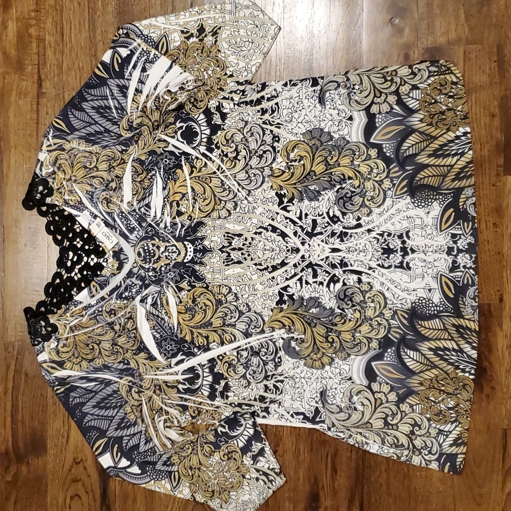 Womens Cato lace accent 3/4 sleeve shirt size 18/20W